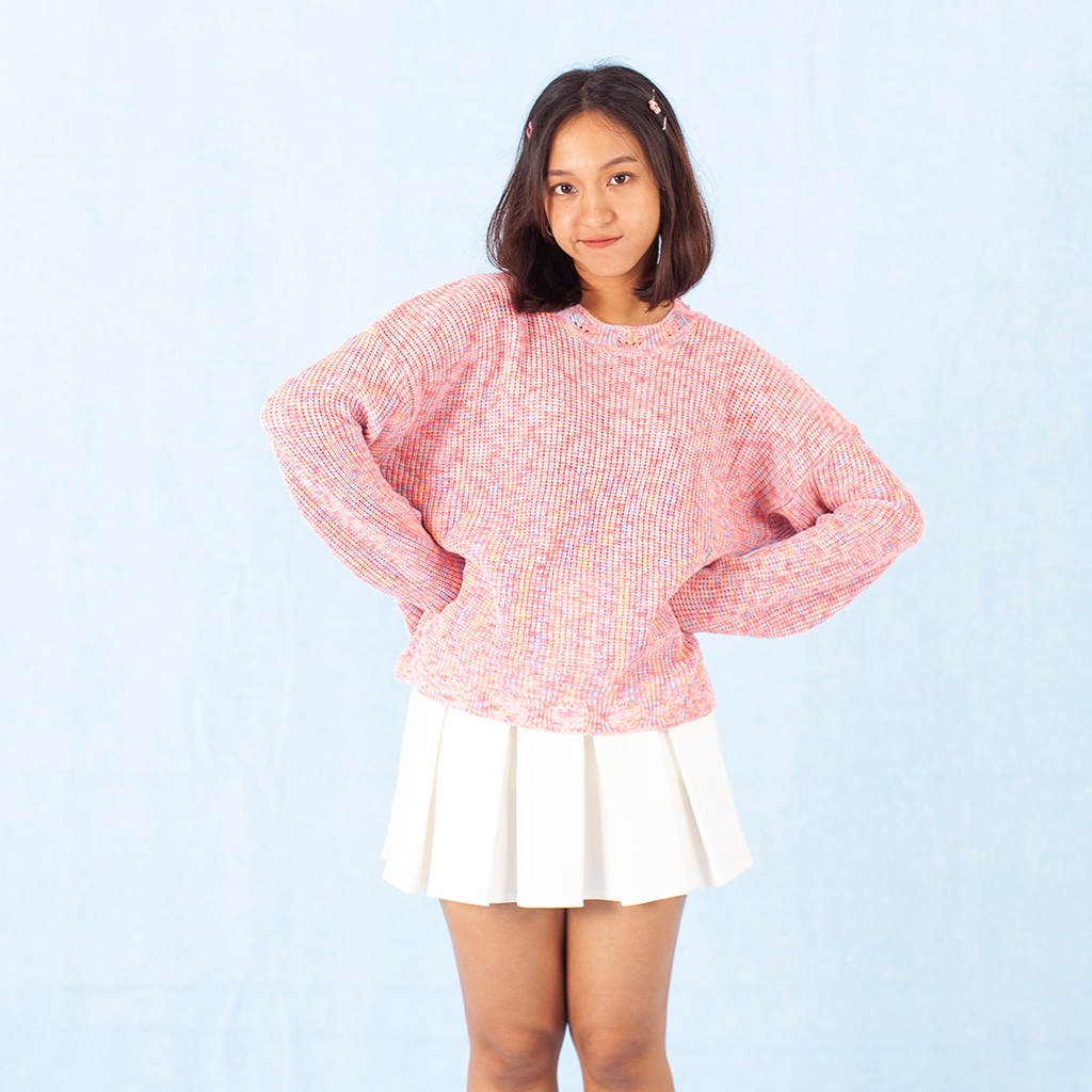 Yesyou Serendipty Candy Pink Oversized Knitwear