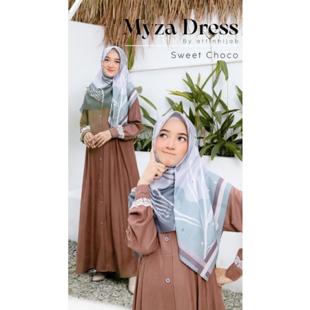 Gamis polosan renda myza dress by attin