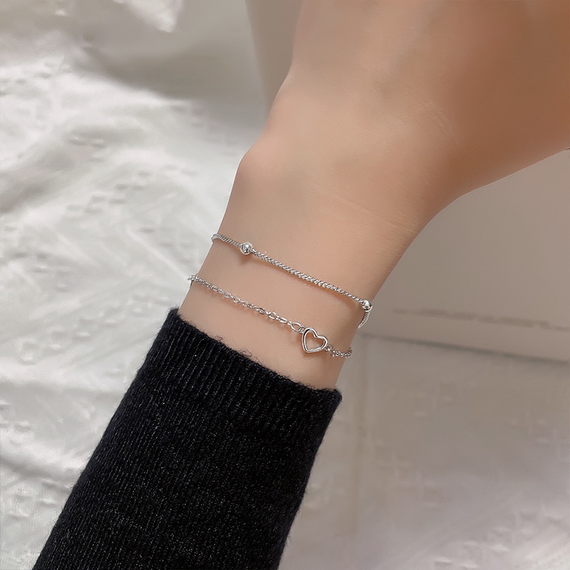 Gelang Double layer Bentuk Hati Untuk Wanita