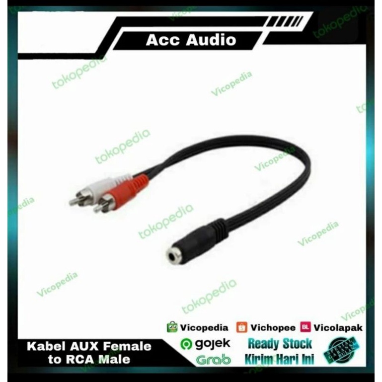 Converter Adapter Kabel AUX Female to RCA Male Hivi Audio Jack 3.5 mm