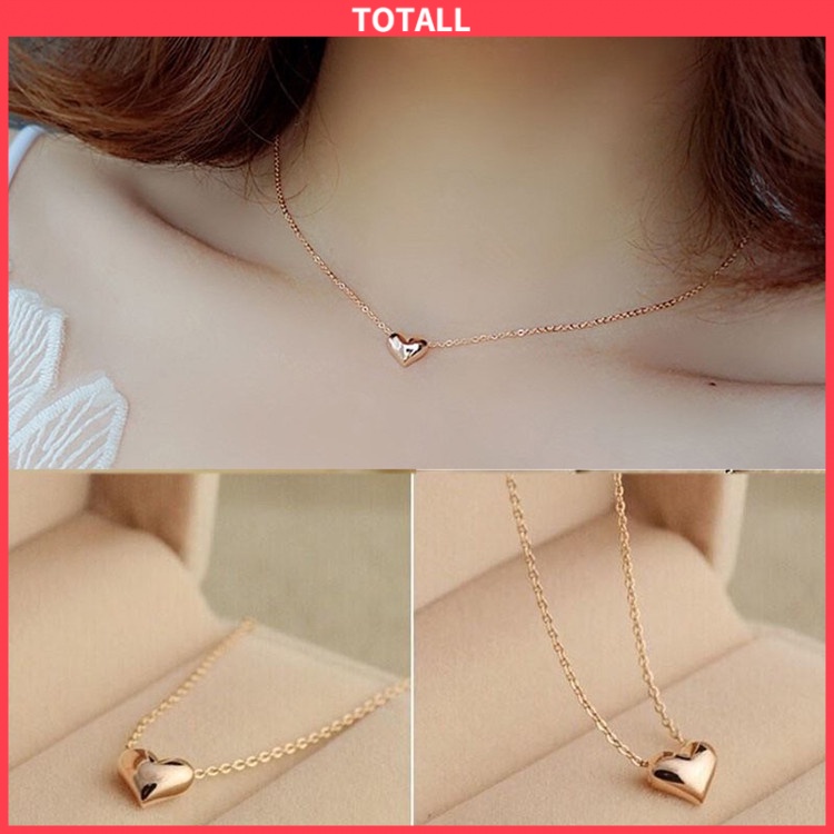 [✅READY STOCK] Kalung Couple Love Rantai Bentuk Hati Lapis Emas Dengan Liontin Bentuk Hati Valentine Penjualan Panas Mode