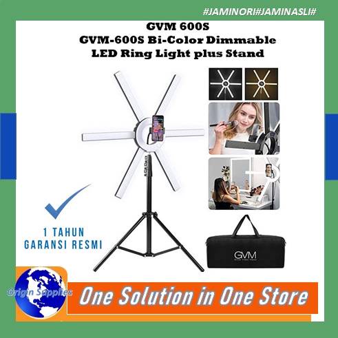 GVM 600S GVM-600S Bi-Color Dimmable LED Ring Light Ringlight Ringlite WITH LIGHT STAND