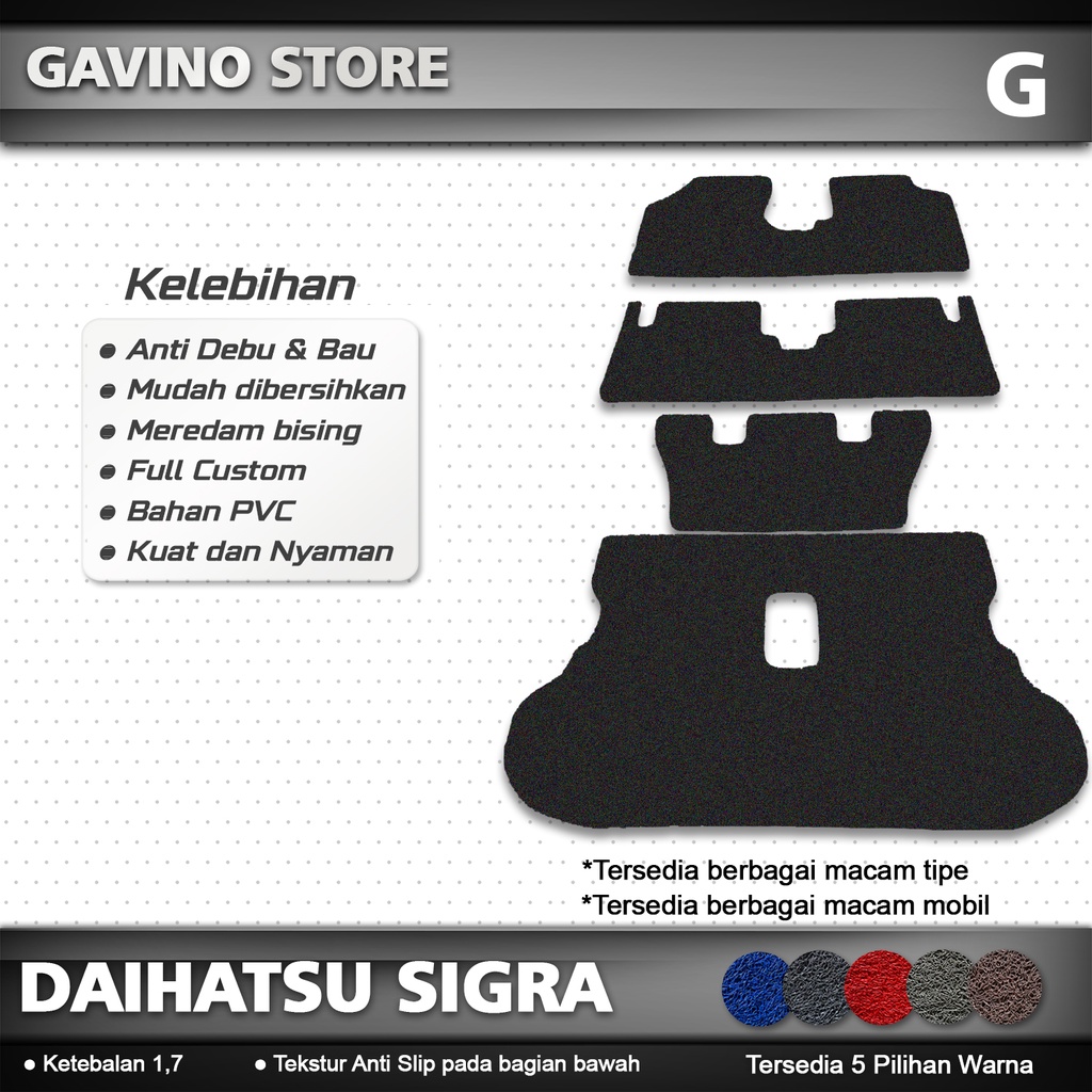 karpet mobil mie bihun daihatsu sigra full bagasi / karpet mobil daihatsu sigra full set / karpet ca