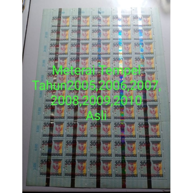 

Meterai 3000 Tahun 2006,2007,2008,2009, 2009,2010 (S139)