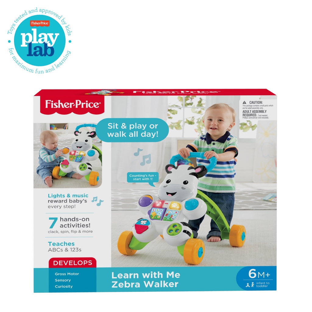 Fisher Price  Learn with Me Zebra Walker  - Mainan Belajar Jalan Anak Bayi / Push Walker