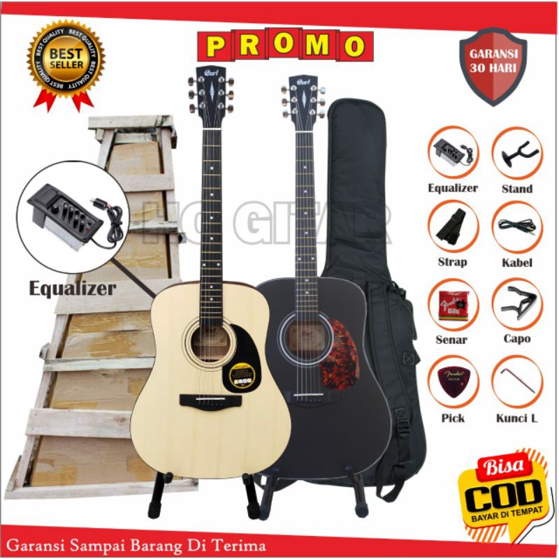 gitar akustik elektrik cord jumbo. tanam besi dual action. tinggal colok sound. free packing kayu