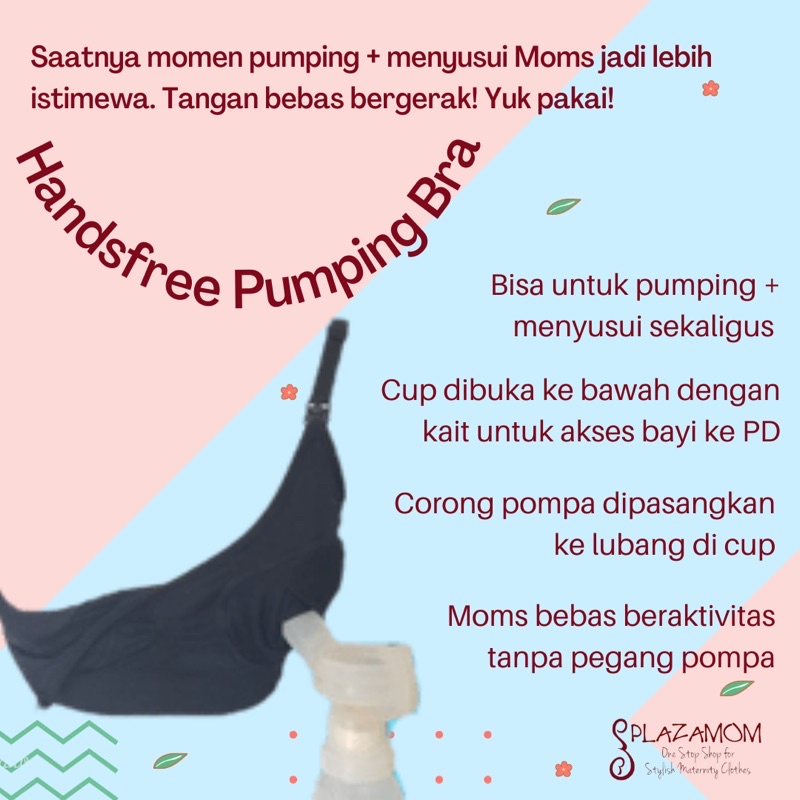 Hands free pumping bra Kualitas Premium - BH / Bra Pumping / Pompa ASI + Menyusui Langsung! PBH173M