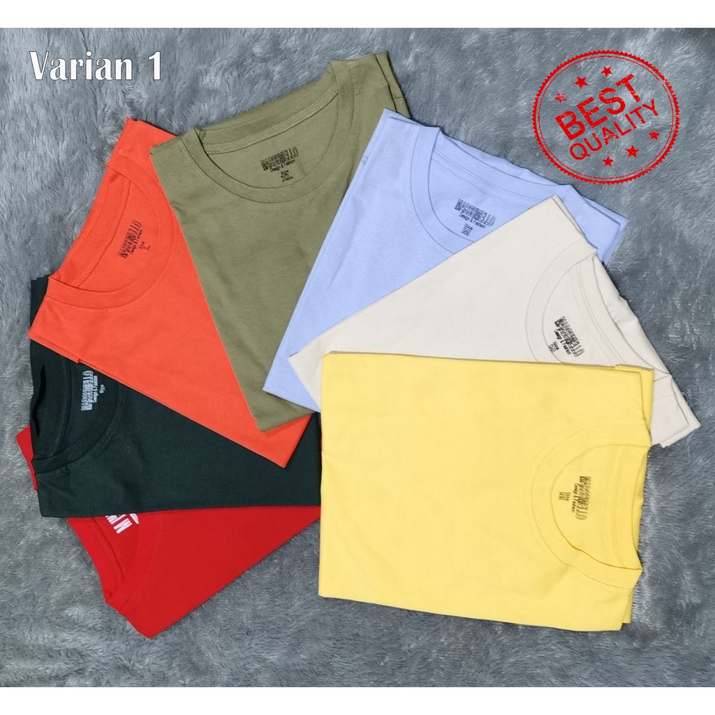 Kaos Polos Katun Combad Pria/wanita - Unisex - Tangan Pendek (Varian1)