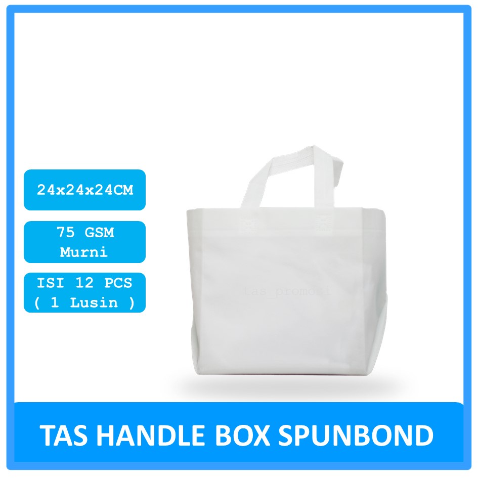 Goodie Bag Spunbond Box 24x24x24 Putih Lusin / Tas Spunbond Polos