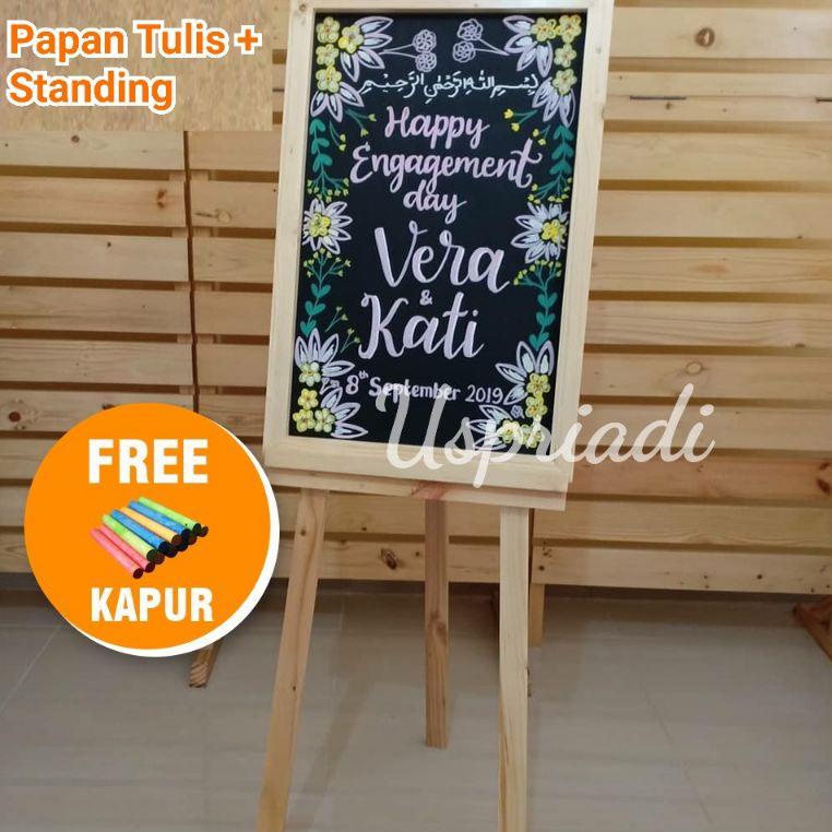 

➽er Best Produk➽ PAPAN TULIS KAPUR + STANDING TRIPOT PAPAN MENU CAFE PAPAN BOARD + KAKI KAYU PENYANGGA DEKORASI PESTA 72 ➽