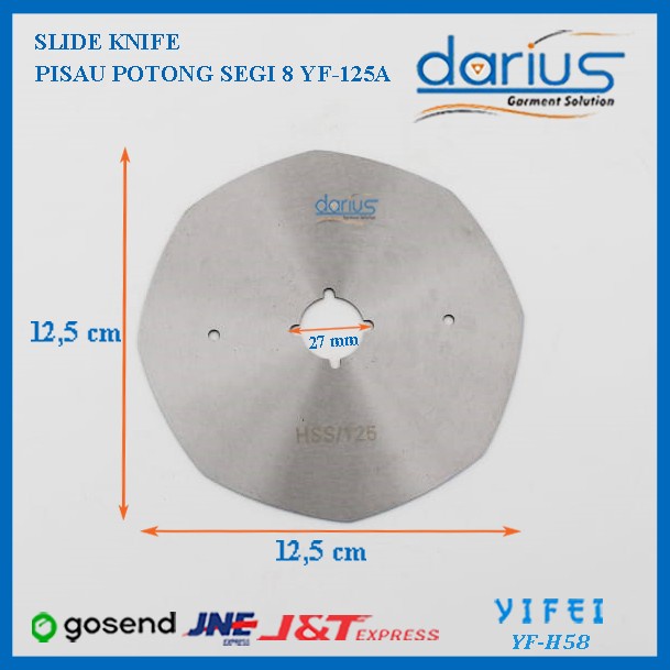 SLIDE KNIFE/BLADE YIFEI YF-H58/PISAU POTONG SEGI 8 YF-125A/HSS-125
