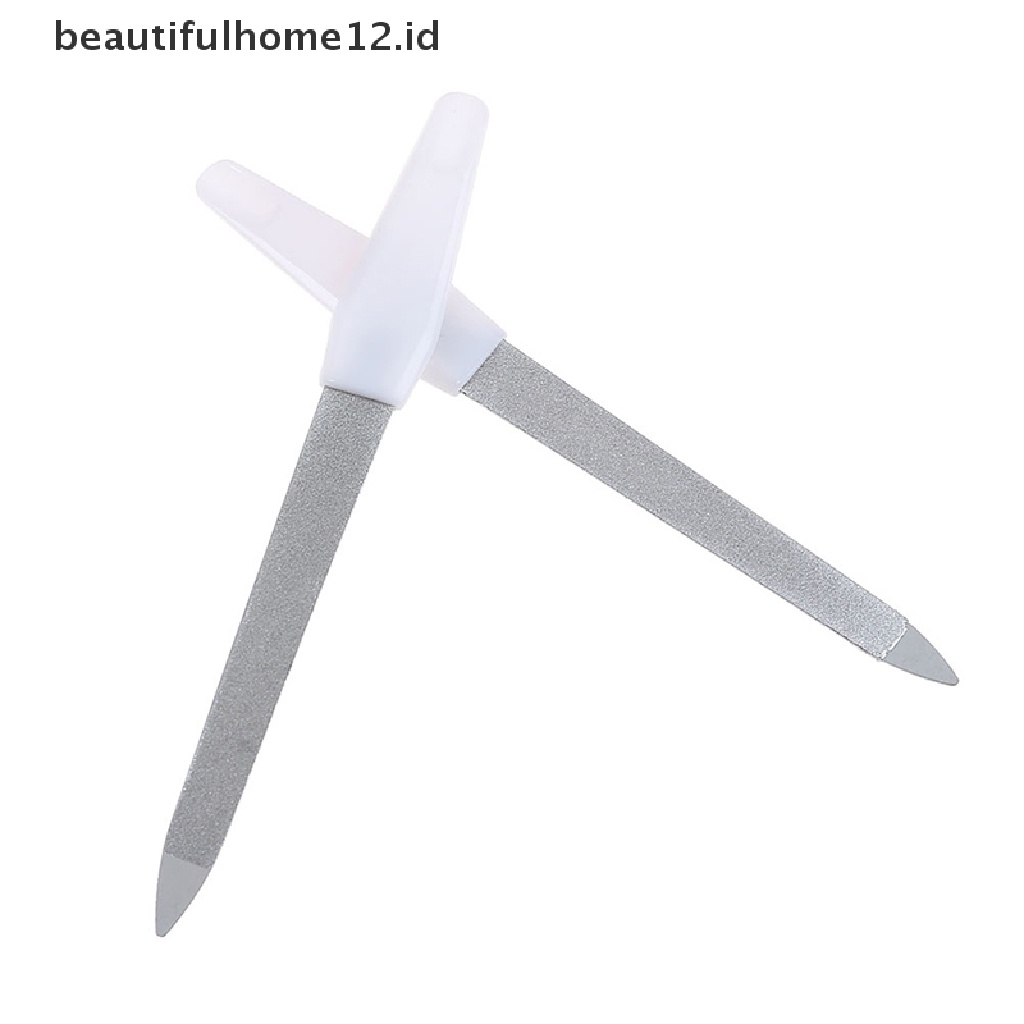 (Beautifulhome12.Id) Kikir Kuku Dua Sisi Bahan Stainless Steel Untuk Manicure / Pedicure