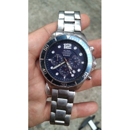 jam tangan alba chronograph diver style second bekas originals