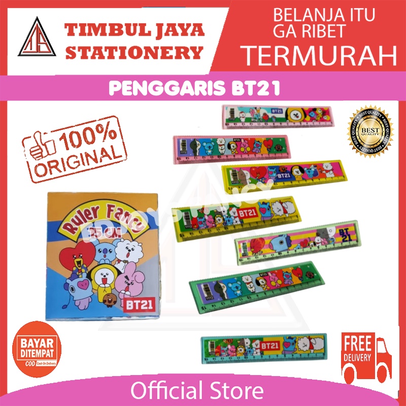 

Isi 12 pcs Penggaris BT21 BTS garisan ruler mistar 15 cm disney cc015 RR-1112
