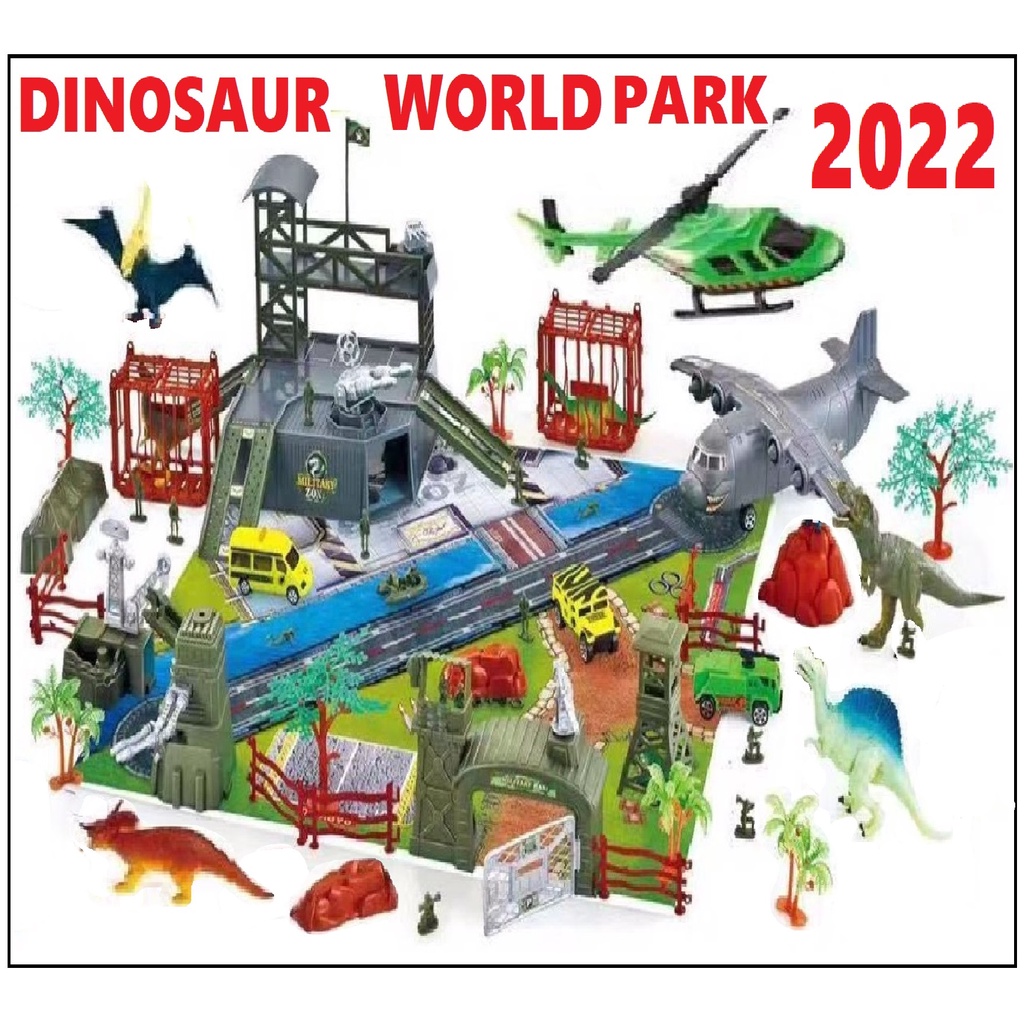 MAINAN ANAK DIY JURASSIC PARK DINOSAUR PARKING LOT CAR DINO FARDEN ZOO TANAM KEBUN DINOSAURUS EDUKAS