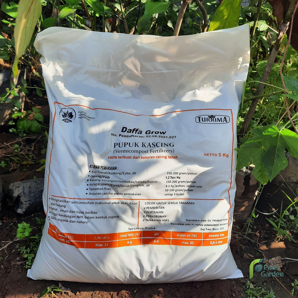 Pupuk Organik Kascing Vermicompost Kompos Bekas Cacing 5Kg