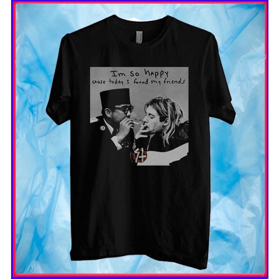 Kurt Cobain X Soekarno Vintage Tee Kaos Band Soekarno x Nirvana