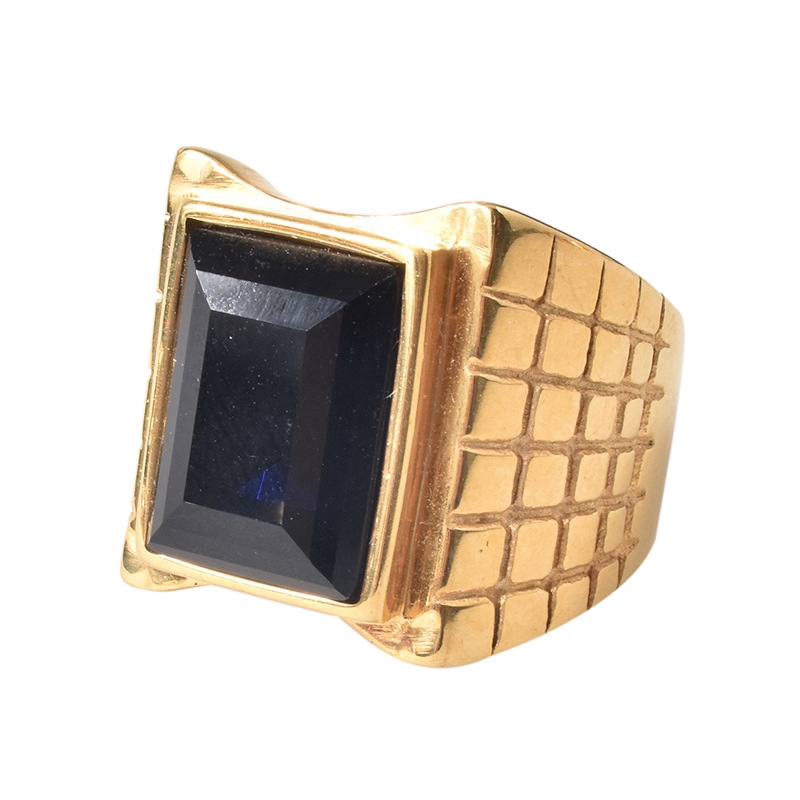 Cincin Batu Permata Warna Emas Untuk Pria