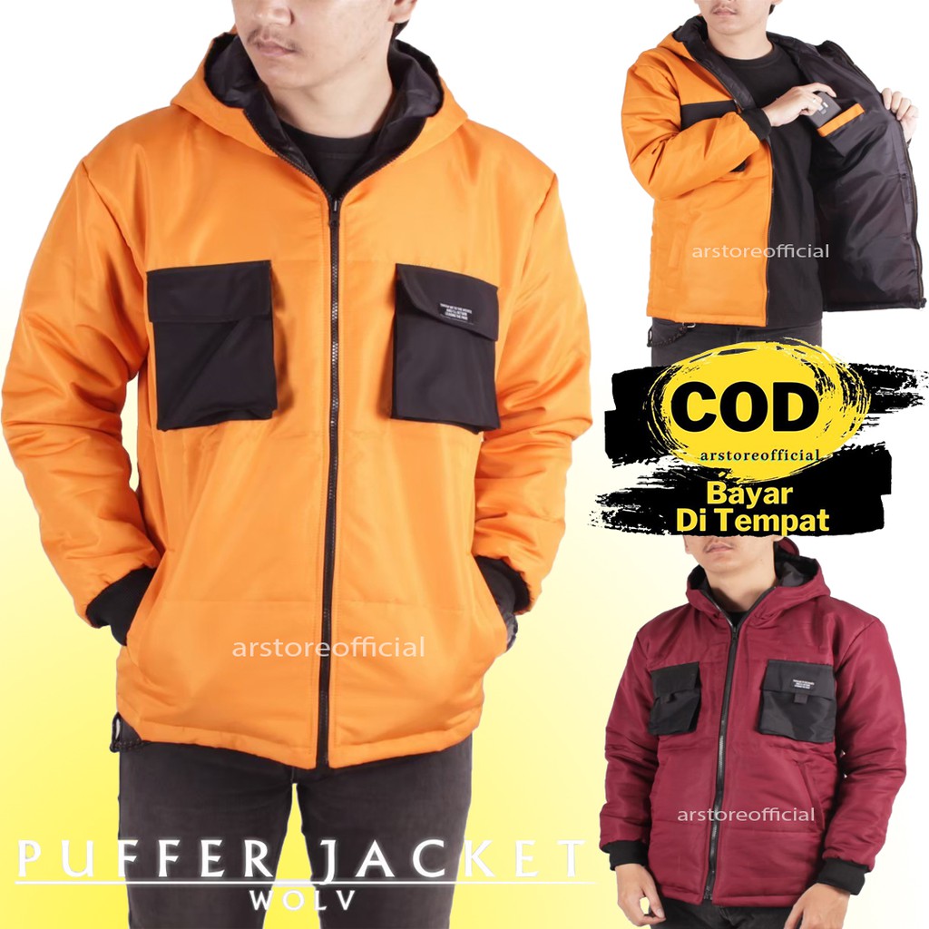 Jaket Puffer Wolv / Jaket Outdoor / Jaket Pria / Jaket Distro