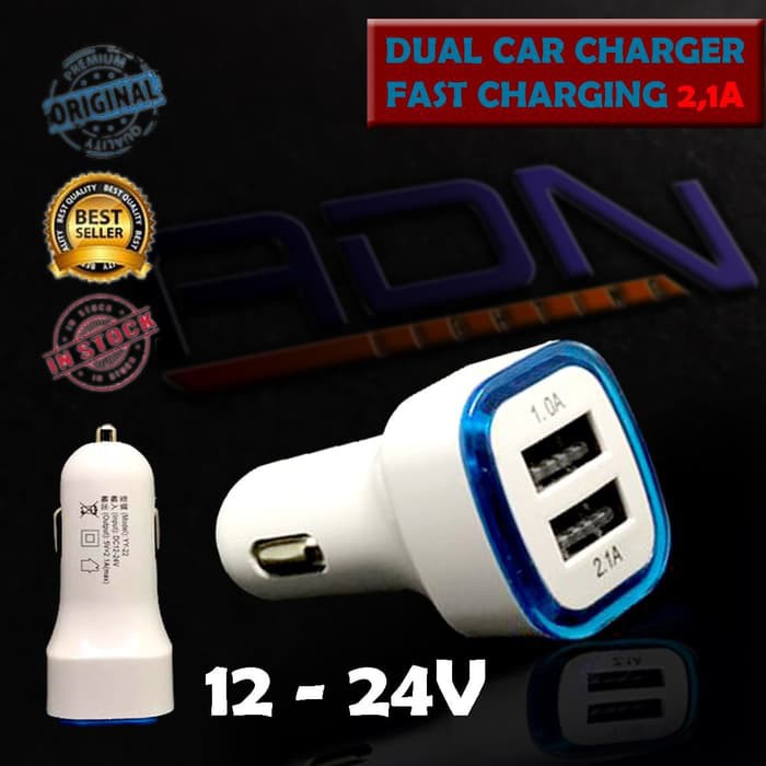 Car Charger 2 Port USB  / Charger Mobil Colokan 2 Slot