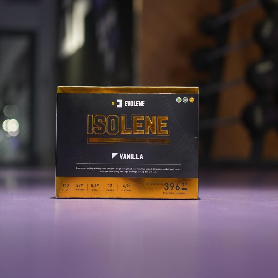 

Terlaku...Evolene Isolene Vanilla 396gr/12 Sachet Kualitas Premium - Suplemen fitness pembentuk Otot - Defisit kalori - Susu Protein - Suplemen Fitness - Minuman Protein - Suplemen Workout - Whey protein isolate