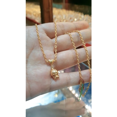 kalung nori anak +liontin karakter emas 700 asli
