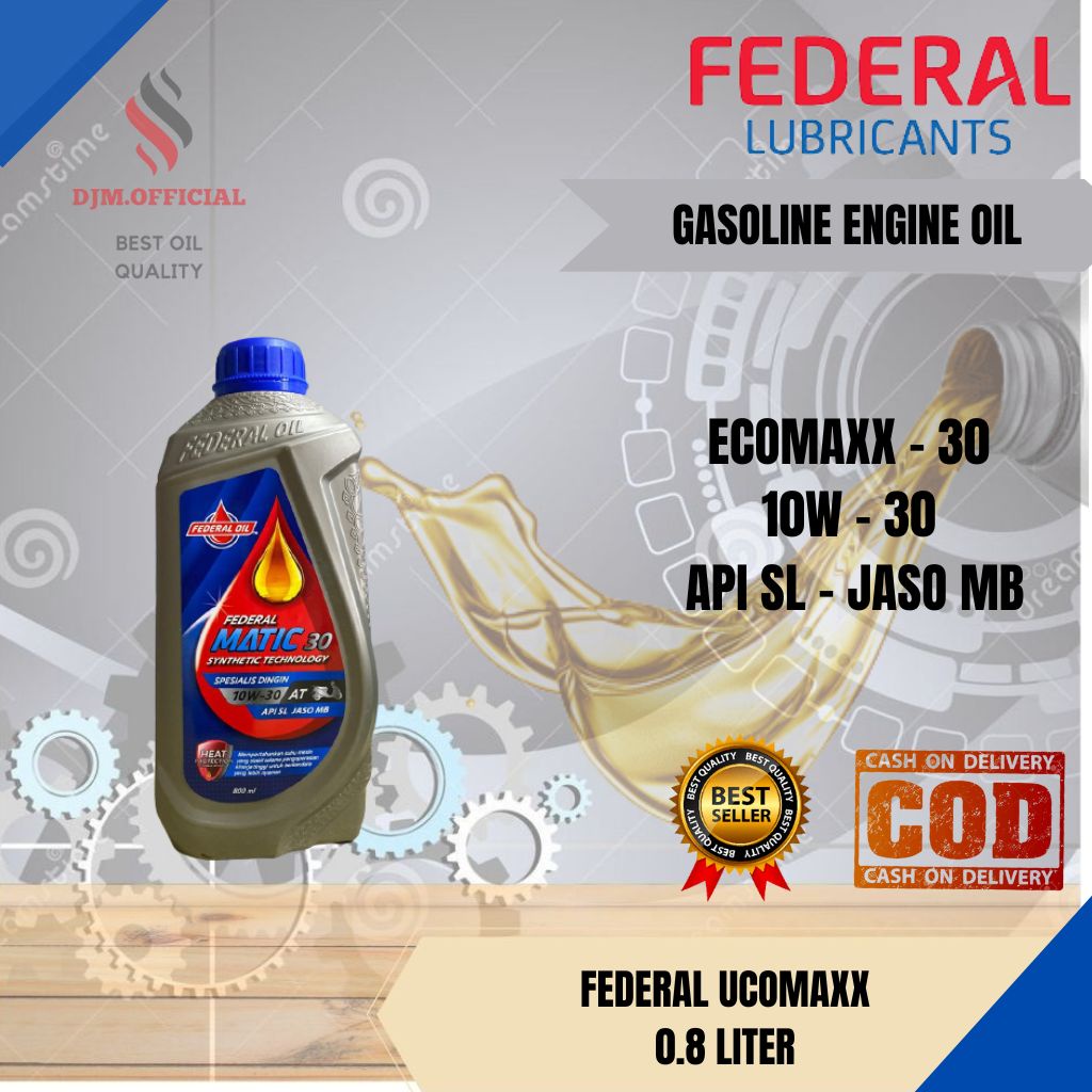 OLI OIL FEDERAL MATIC 30 ECOMAXX 800ML SYNTHETIC SPECIAL 10W - 30 API SL JASO MB ORIGINAL