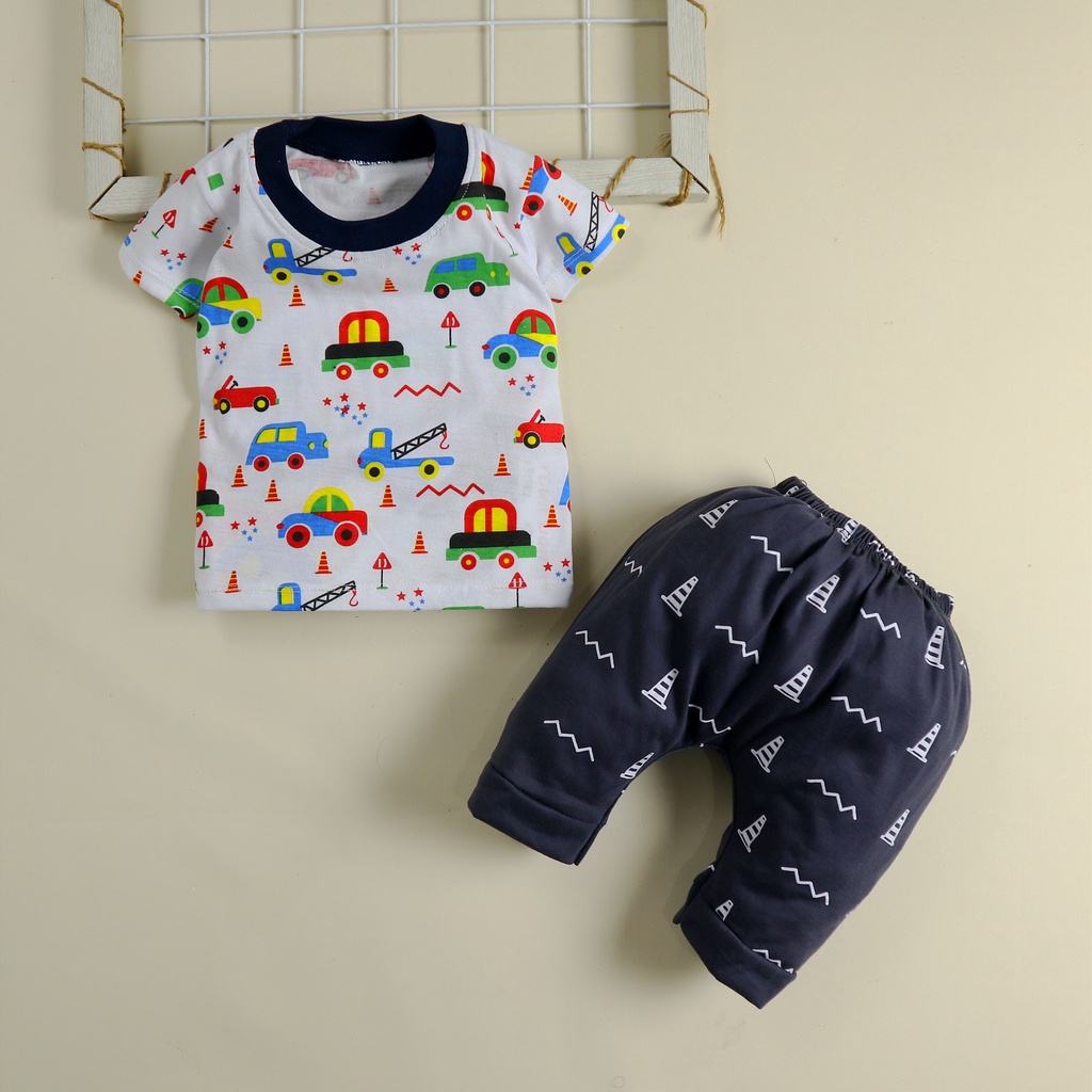 Nuna Store JK Motif Cars / Setelan Baju Anak laki laki dan perempuan untuk Usia 6 Bulan - 3 Tahun keren dan lucu