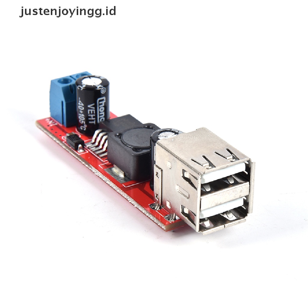 Modul Konverter Step down DC-DC 6V-40V 12V Ke 5V 3A Dual USB Charger LM2596