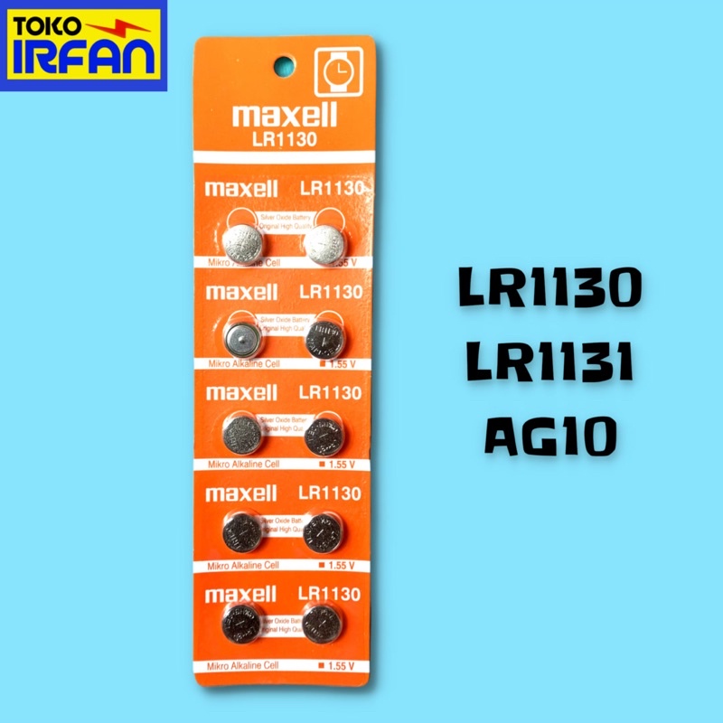 BATERAI LR1130 / AG10 / LR1131 PERLEMBAR ISI 10 BATRAI LR 1130 MICRO ALKALINE BATTERY 1.55 V