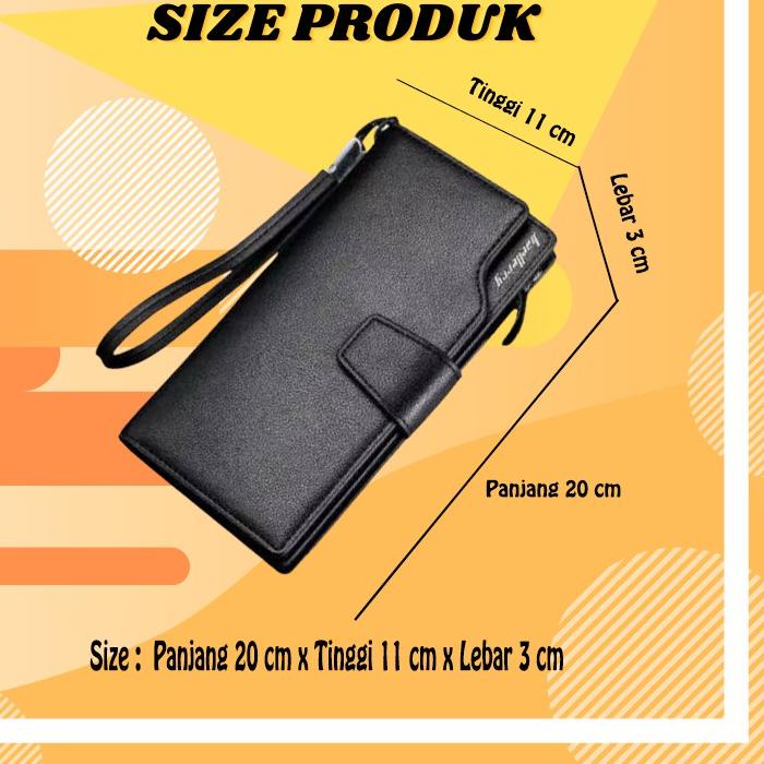 Kekinian - Dompet Pria Wanita Panjang Kulit Original Import Distro Simple Tipis Branded Resleting - 
