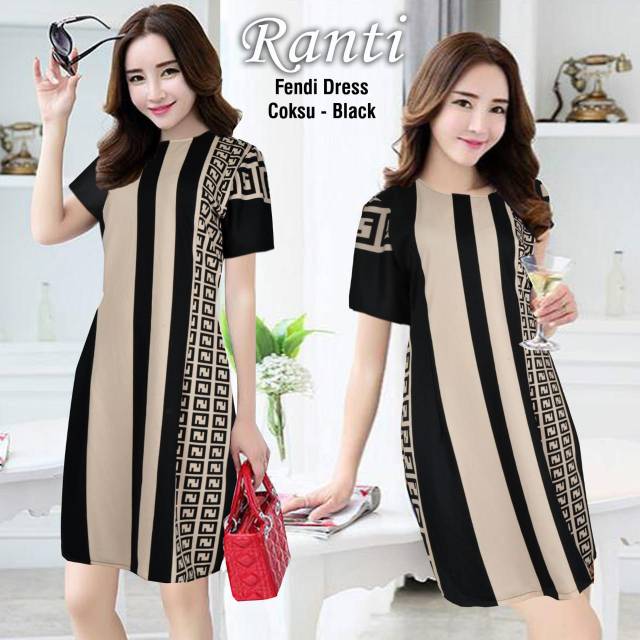 Ranti Dress (LD 100) Bahan Scuba Mini Dress Wanita