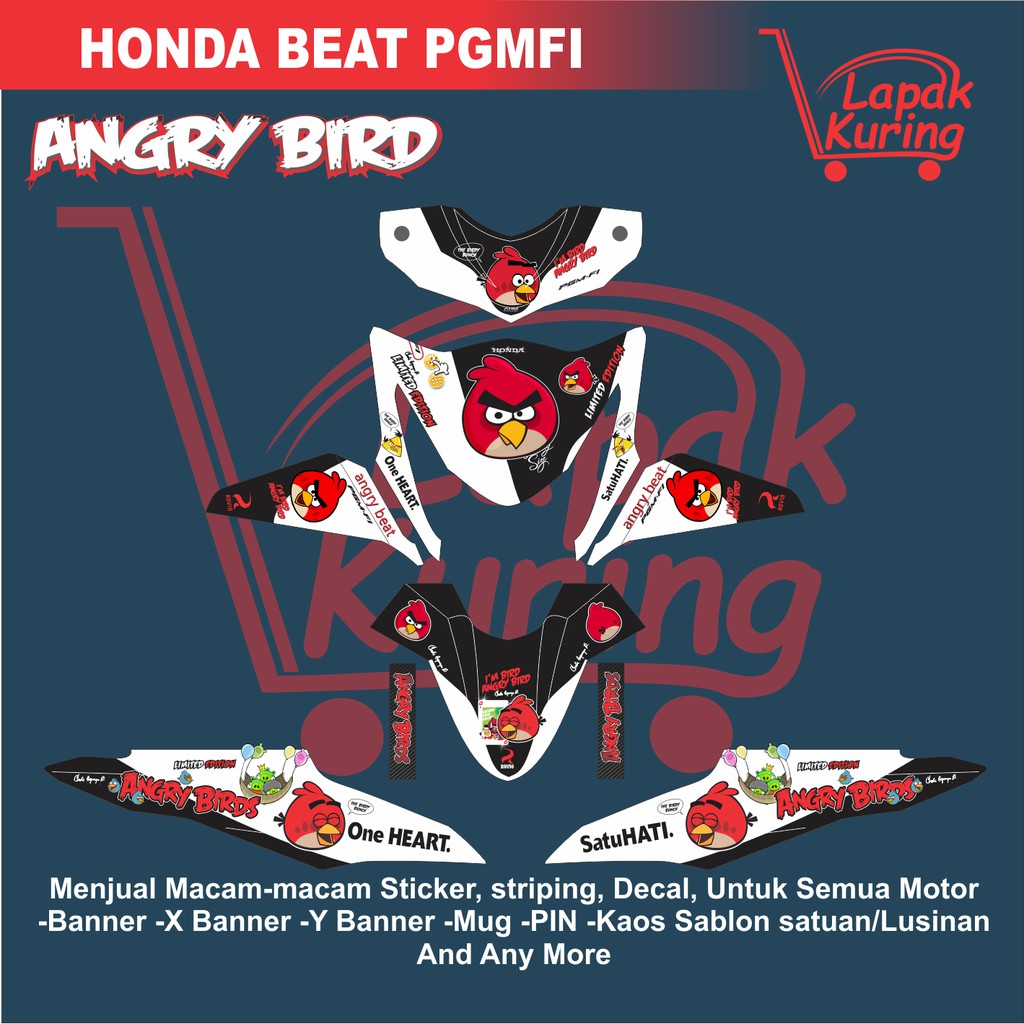 DECAL STICKER HONDA BEAT PGMFI ANGRY BIRD