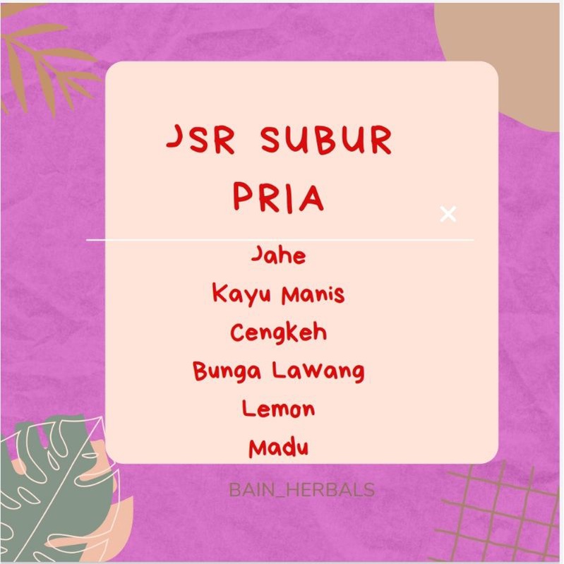 

JSR Subur Pria - Detox Subur Pria isi 10 pcs
