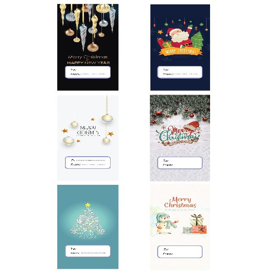

paket 4 hang tag natal | tahun baru | merry christmas | greetings card |label hampers
