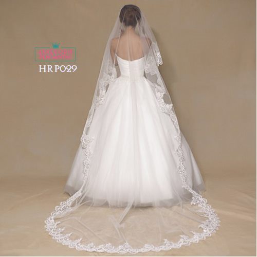 [BISA COD] SLAYER PENGANTIN WEDDING VEIL AKSESORIS PESTA BROKAT PUTIH HRP029