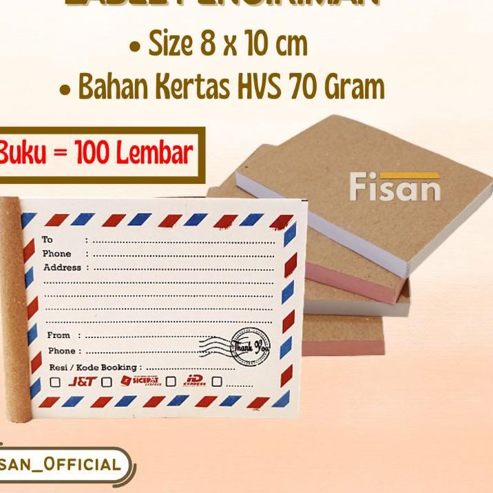 

Big Sale - 100 Lembar Label Pengiriman Alamat Olshop Airmail Buku✓