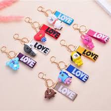 Gantungan Kunci LOVE GOLD BT21 Aksesoris Tas BTS KPOP Keychain Jumbo Import Terlaris BIMG