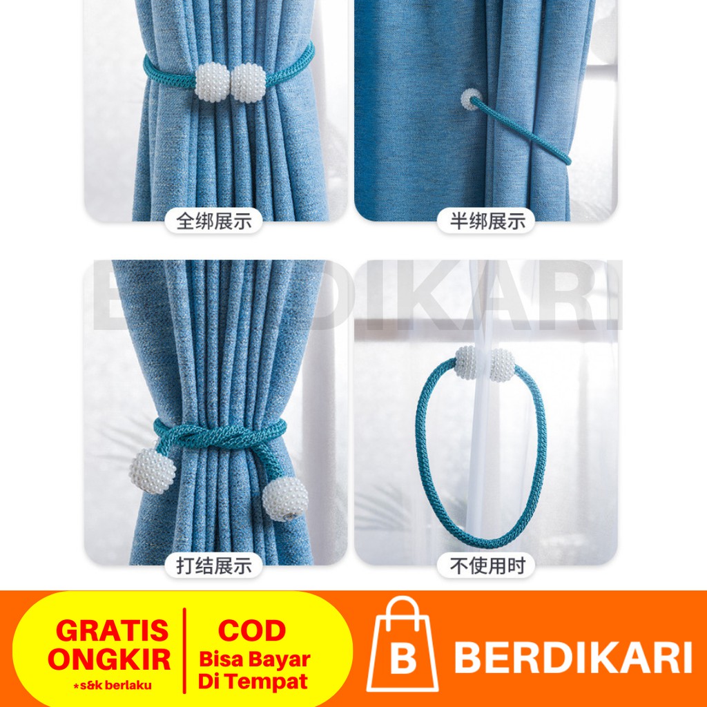 Tali Pengikat Gorden Magnet Ikat Tirai Gorden Magnet Magnetic Curtain Ball