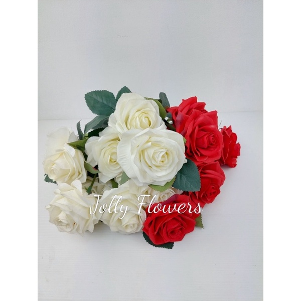 BUNGA MAWAR PALSU PREMIUM ARTIFICIAL HIAS DEKORASI/BUNGA PALSU