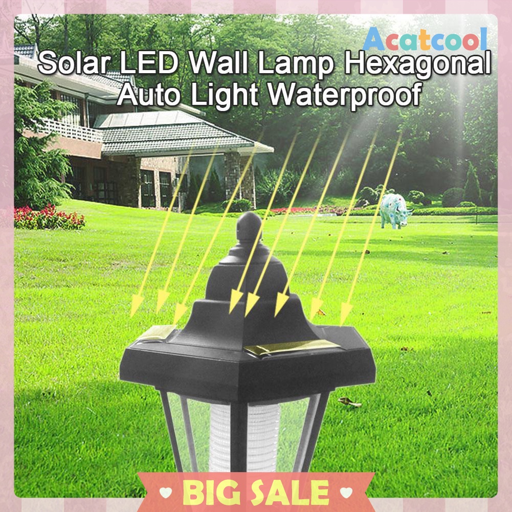 Solar LED Wall Lamp Waterproof Outdoor Garden Landscape Hexagonal Light