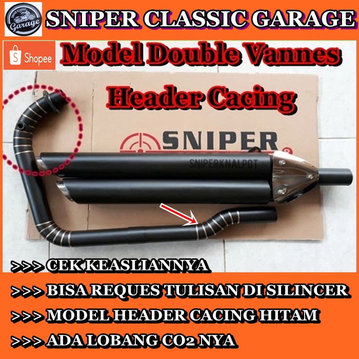 Knalpot Benelli 200 Evo Double Vannes HEADER CACING