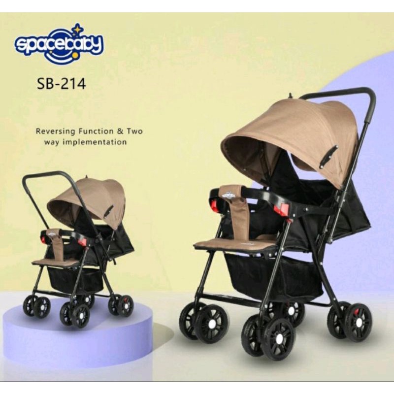 Baby Stroller Kereta Bayi Space Baby SB-207&amp;SB 214 Reversible Stir Bisa 2 Arah 3 in 1 Duduk Rebahan Tidur