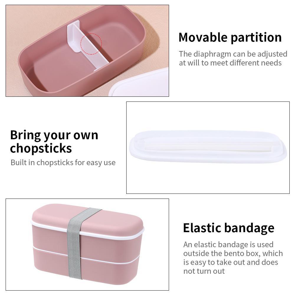 Top Bento Box Sekat Double Layers Sekat Kotak Bekal Fresh-keeping