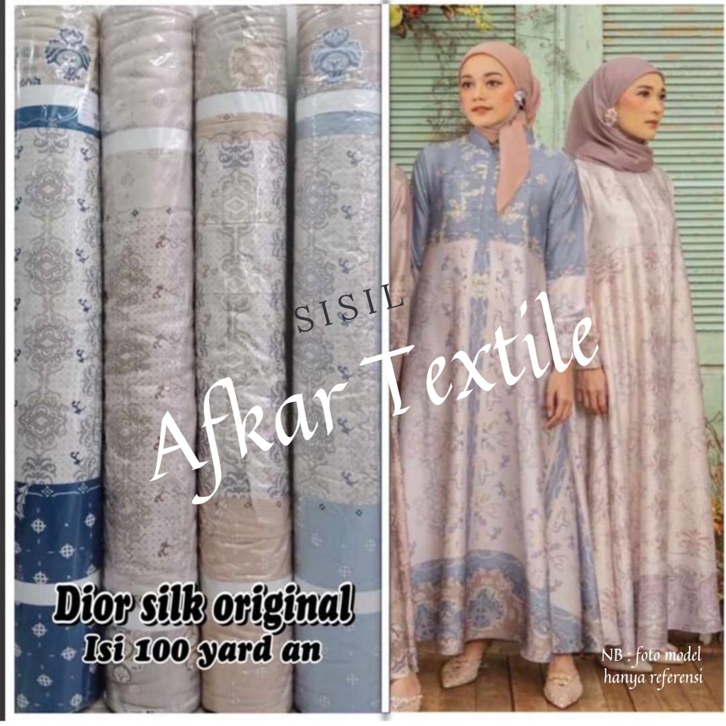 Kain Satin Maxmara Motif - 100% Pure Silk / Original Import / Premium Class / Lebar 1.5 Meter