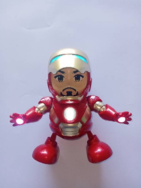 MAINAN ROBOT DANCE SEPIDERMAN DAN IRON MAN MAINAN ROBOT GOYANG TERDAPAT MUSIC DAN LED