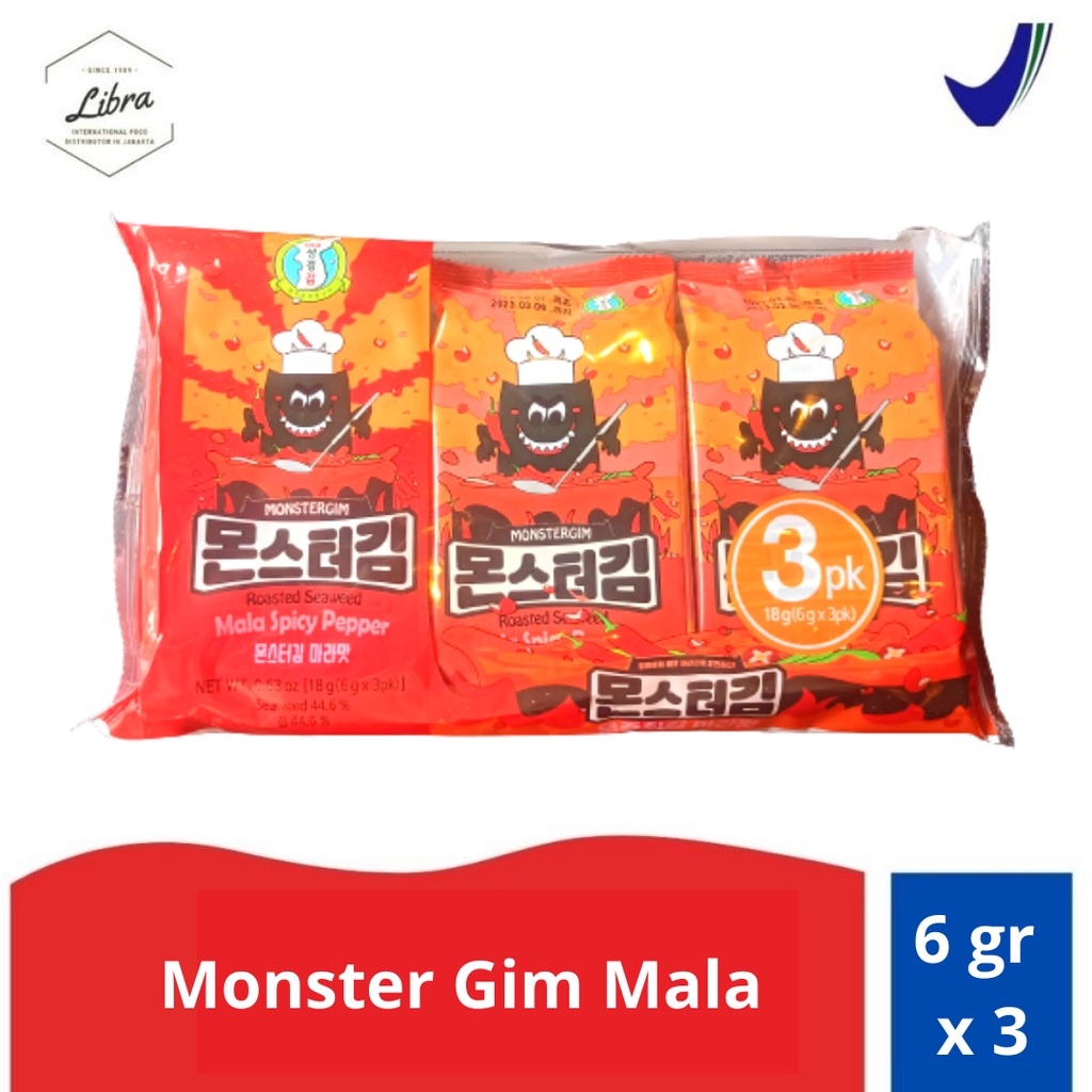 

Monster Gim Mala/Snack Rumput Laut 6gr X 3