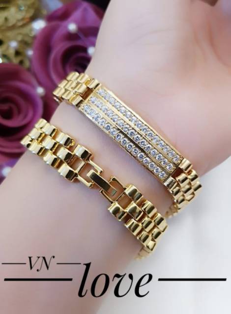 Xuping gelang dan cincin lapis emas 24k 2731k