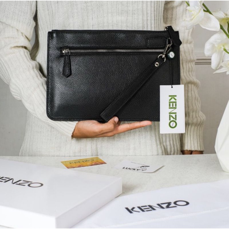 Kenzo Tiger Colorful A4 Clutch Leather - ORIGINAL 100%