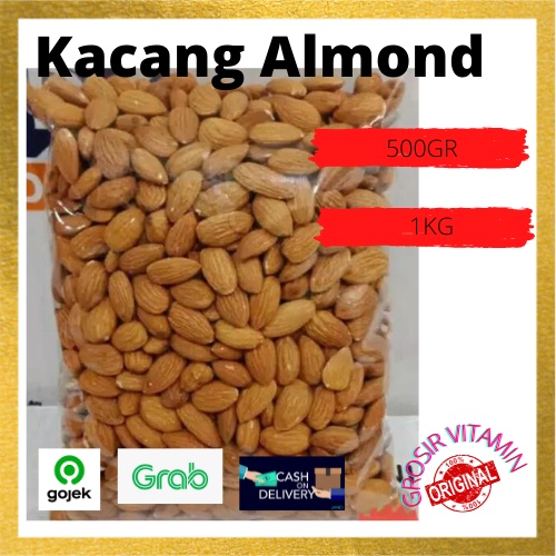 

Kacang Almond 1kg Penuh Nutrisi 500gr dan Memiliki Multi Vitamin Terbaik Plus Bagi Pria dan Wanita